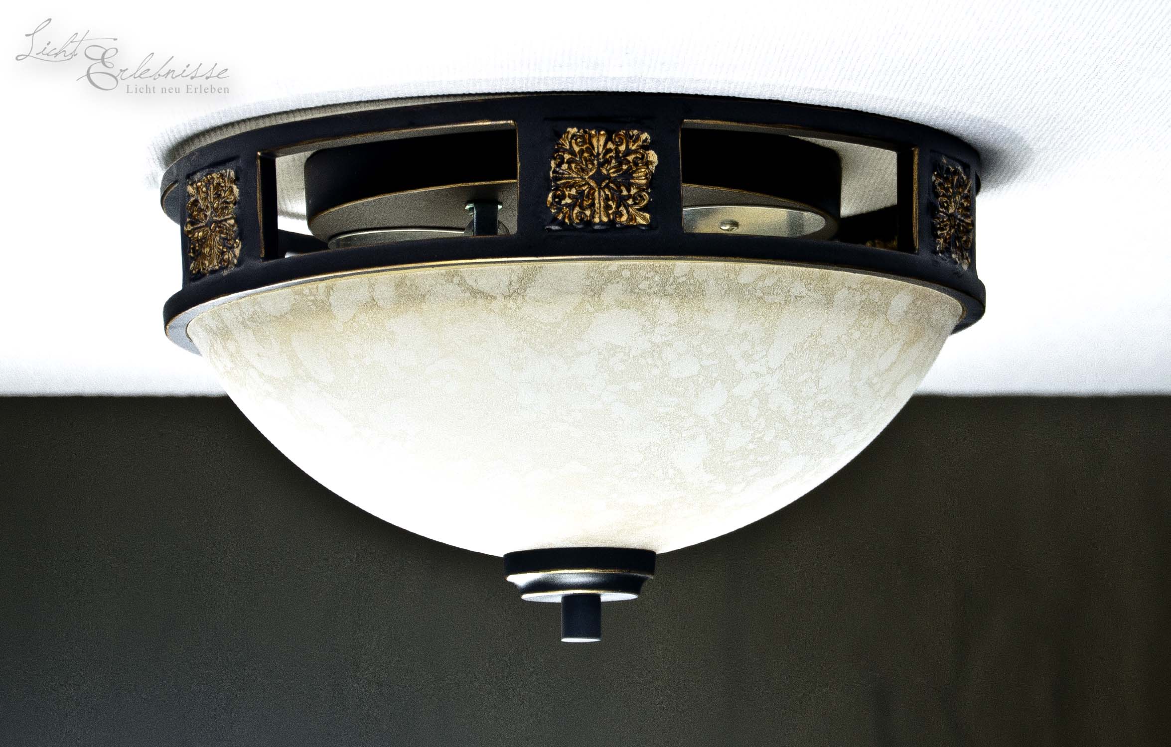 Rustikale Deckenleuchte Mit Glas Schwarz Braun Rustikale Deckenleuchte Mit Glas Schwarz Braun