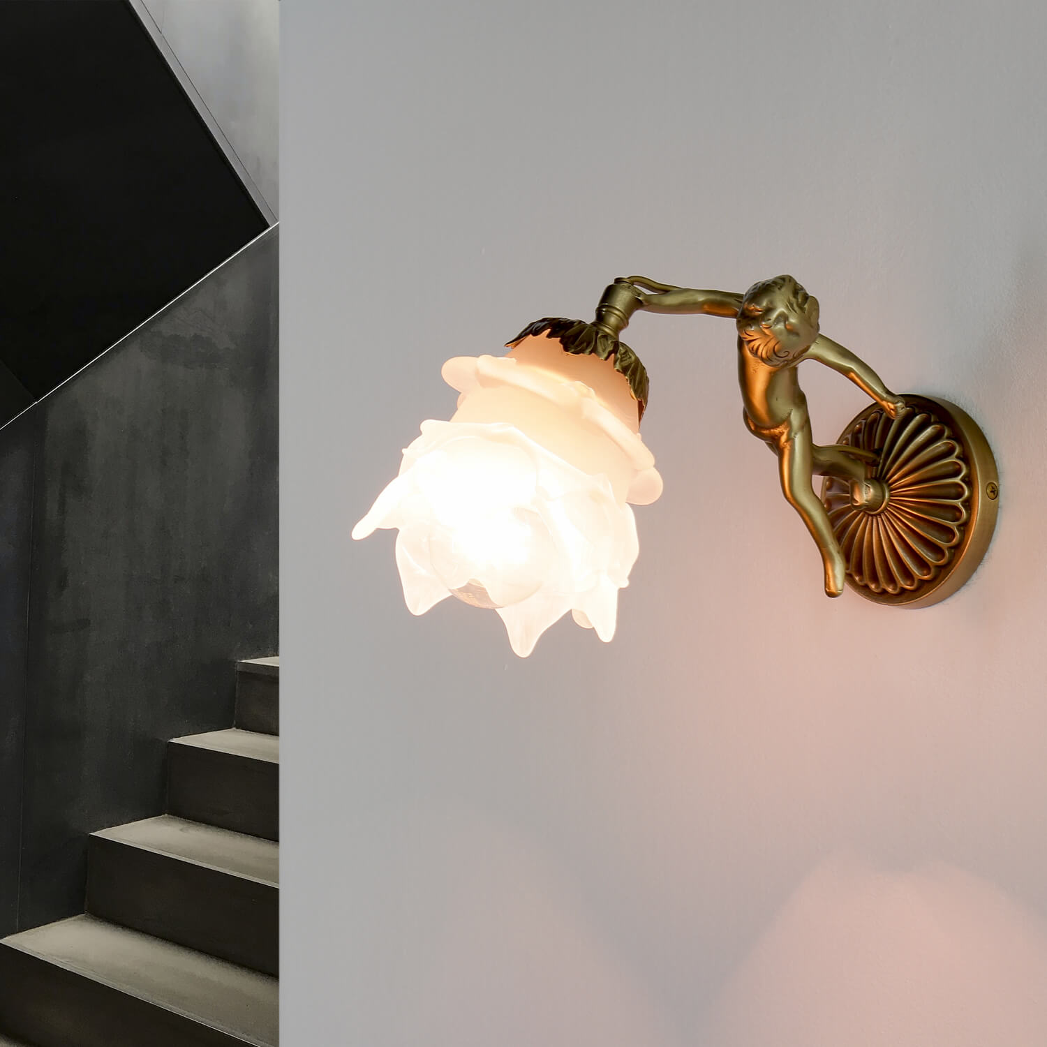 Wandlampe Messing Antik Echt Jugendstil Putti Wandlampe Messing Antik Echt Jugendstil Putti