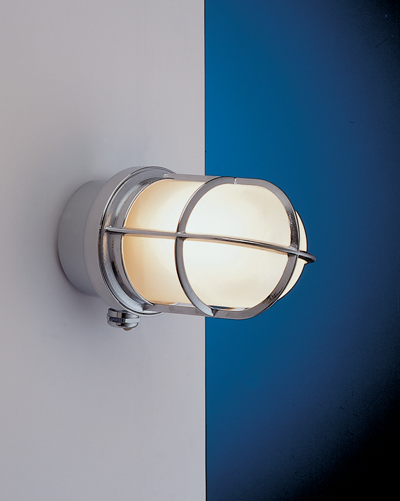 Außenwandlampe Messing in Chrom Maritim IP44 Außenwandlampe Messing in Chrom Maritim IP44