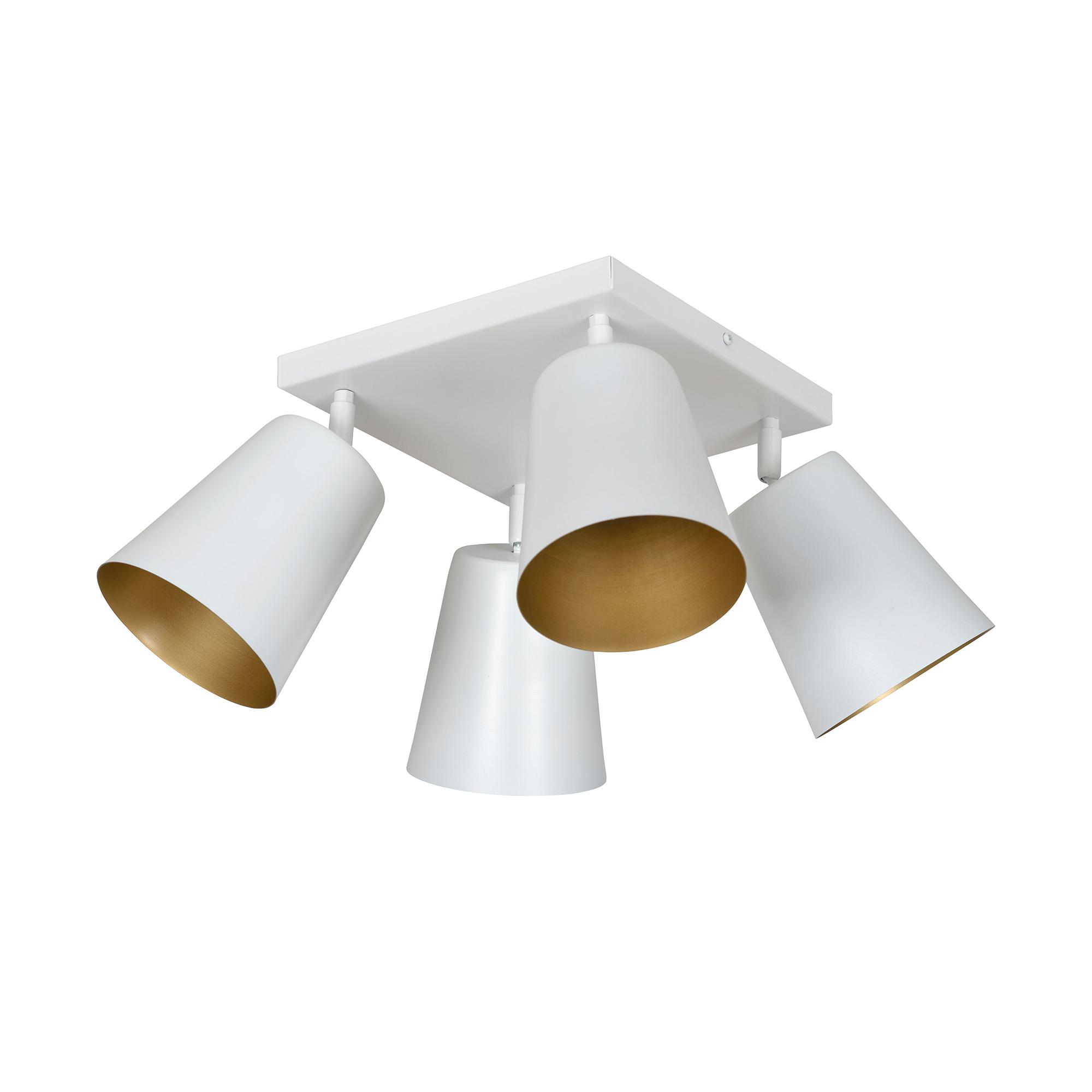 Deckenstrahler Weiß Gold Metall Retro 4-flammig E27 Deckenstrahler Weiß Gold Metall Retro 4-flammig E27