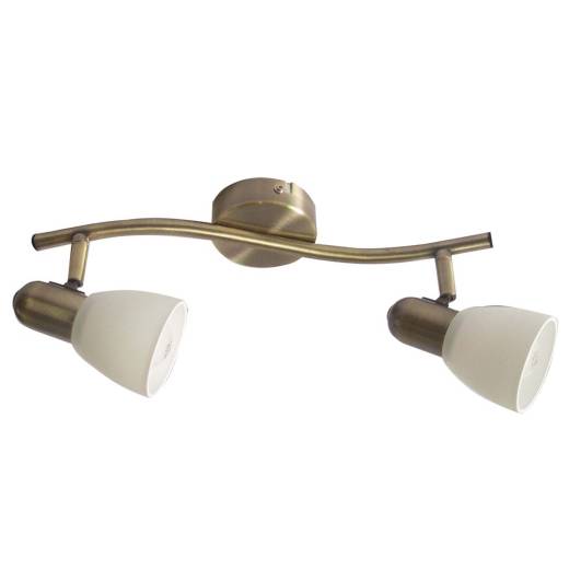 Schwenkbarer Wandspot mit Glasschirm Bronze