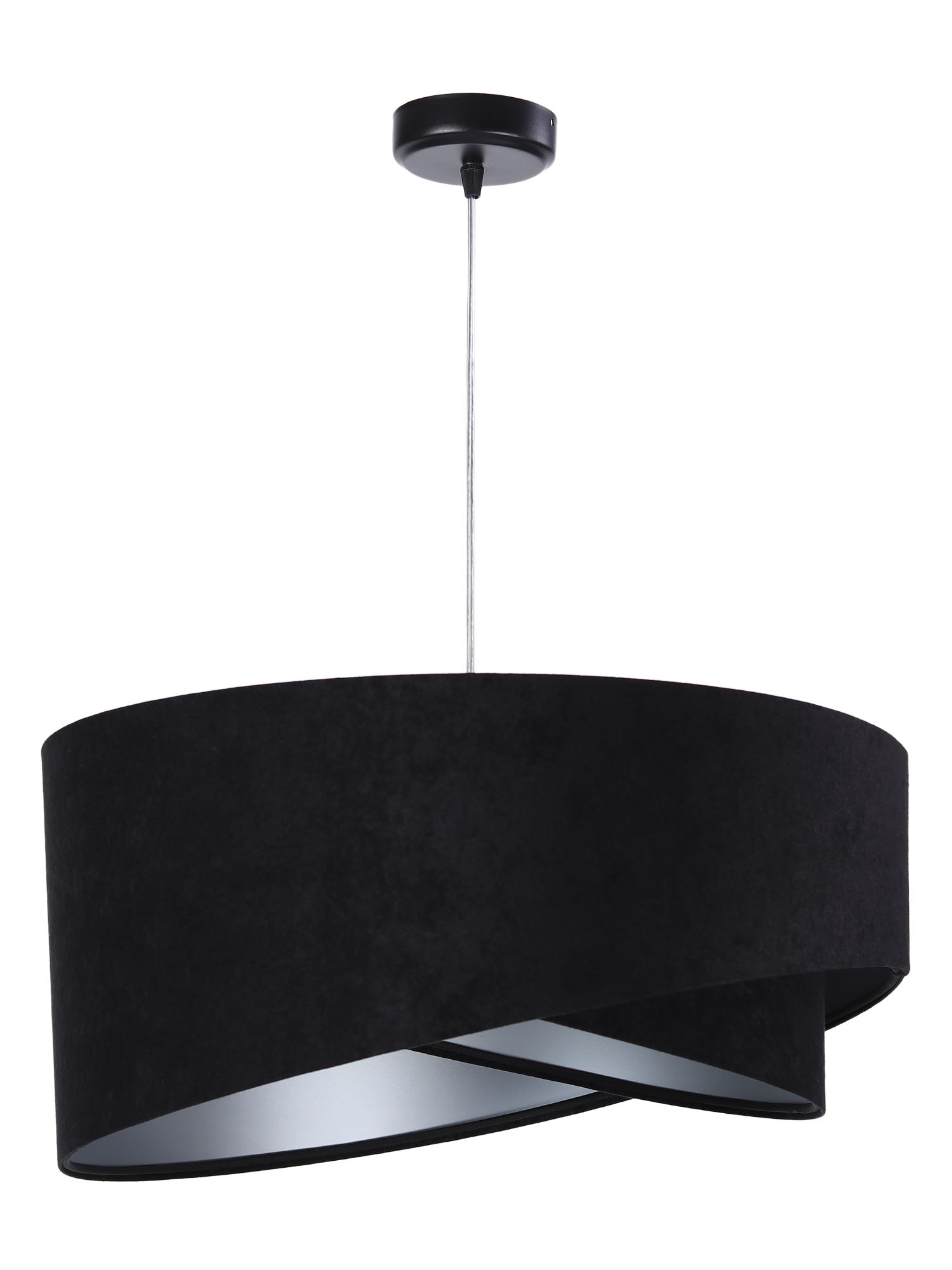 Pendelleuchte Esstisch Schwarz Silber Stoff Ø50cm Pendelleuchte Esstisch Schwarz Silber Stoff Ø50cm