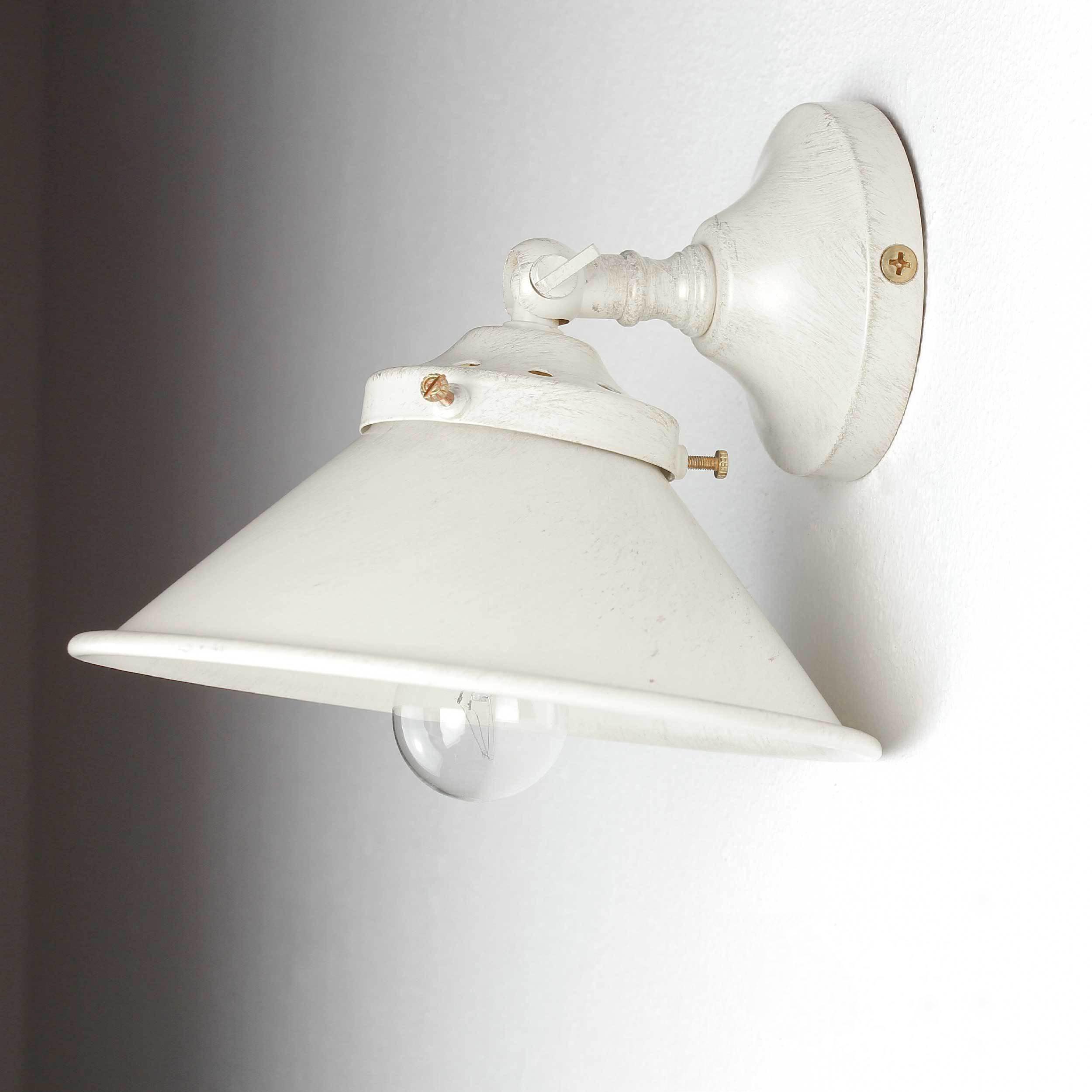 Wandleuchte Weiß Gold Shabby Chic aus Messing Wandleuchte Weiß Gold Shabby Chic aus Messing