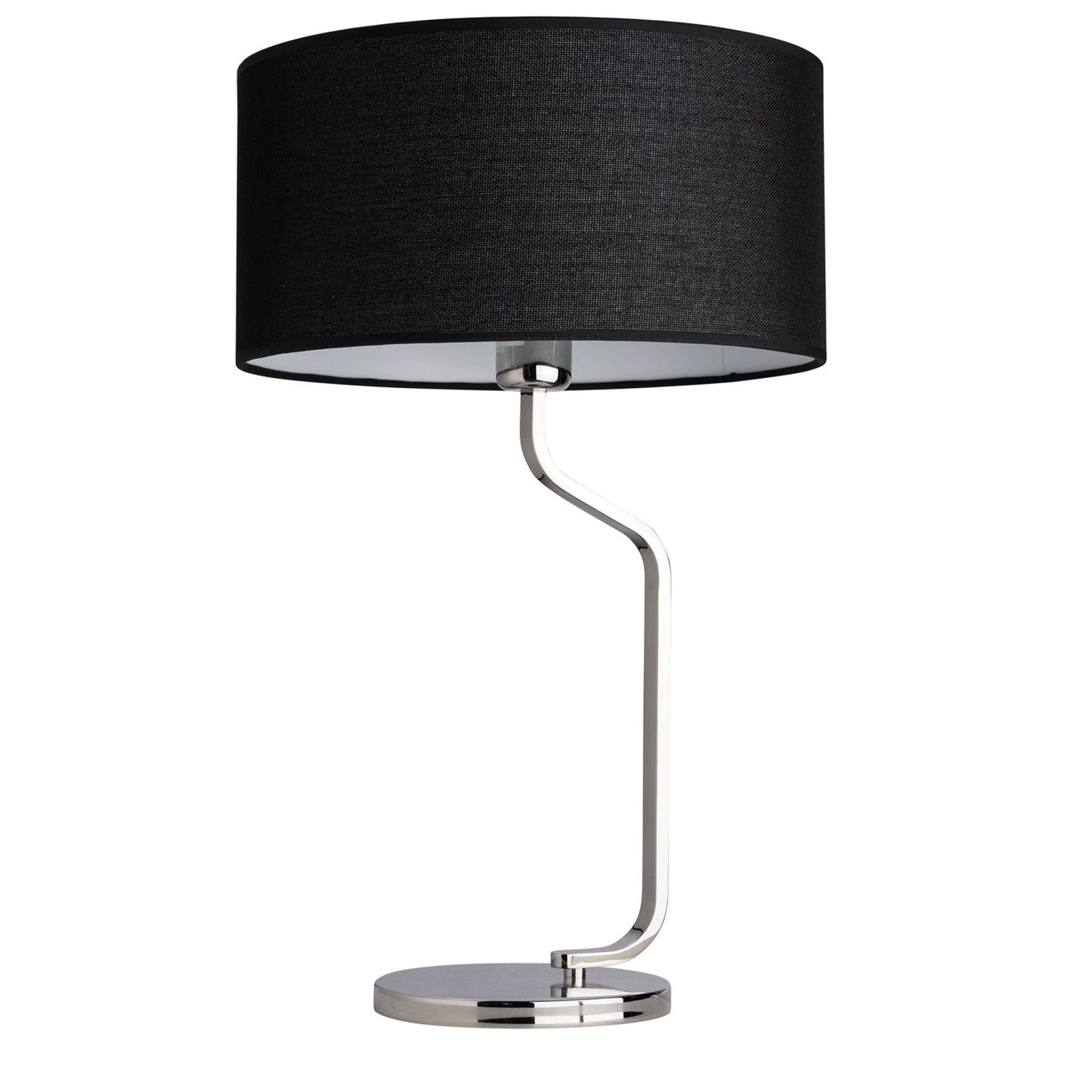 Design Tischleuchte Schwarz Chrom runder Schirm Design Tischleuchte Schwarz Chrom runder Schirm