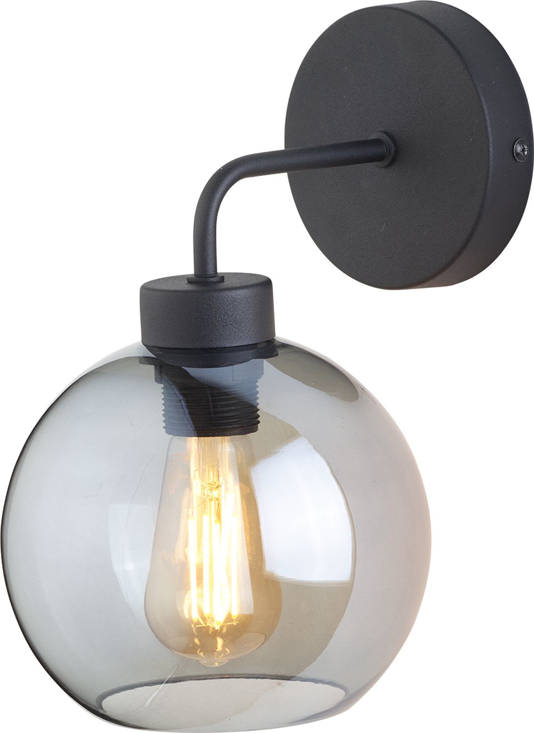 Wandlampe Glas Kugel Schirm Grau Schwarz KANZENE Wandlampe Glas Kugel Schirm Grau Schwarz KANZENE