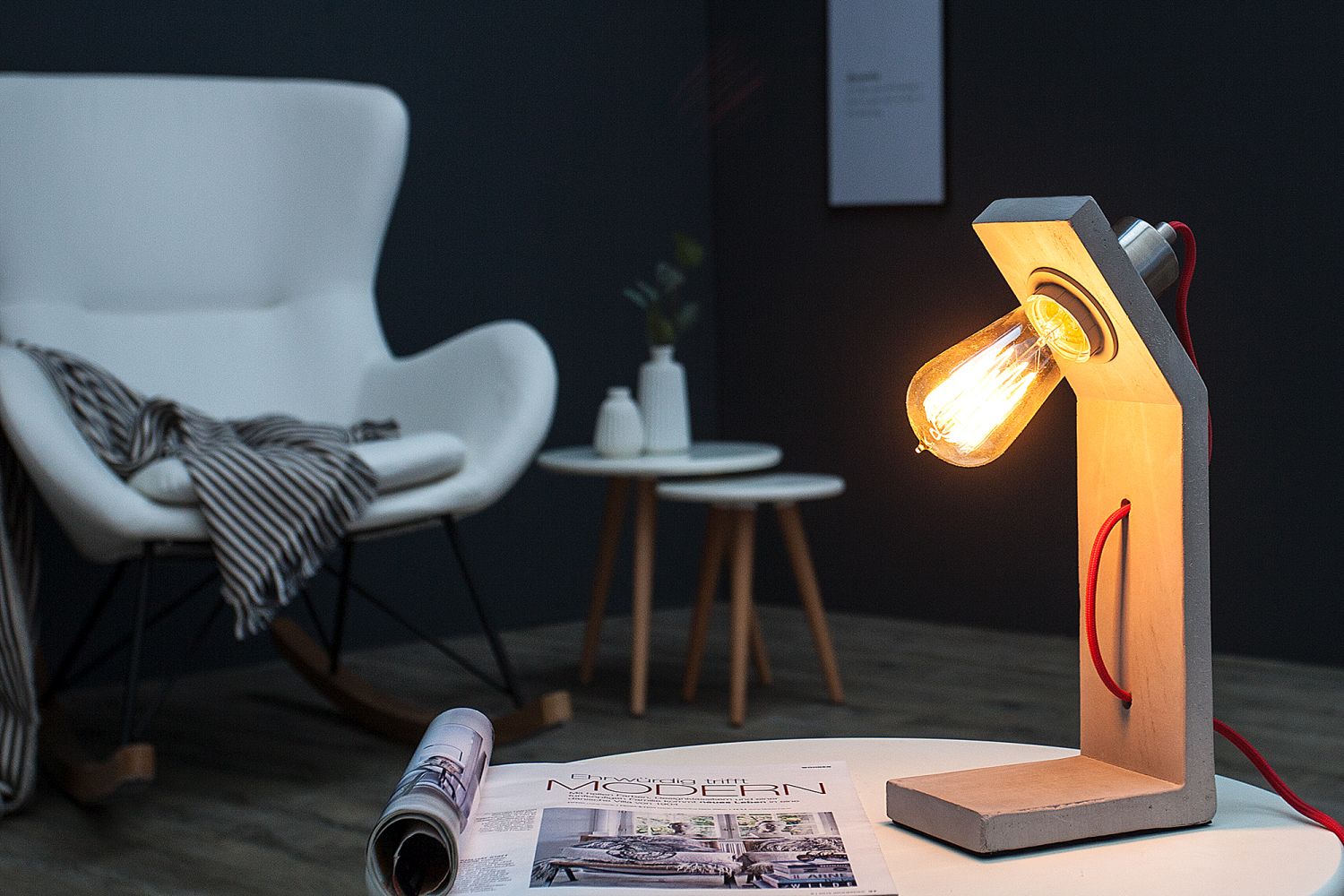 Design Schreibtischlampe CEMENT Beton massiv Modern Design Schreibtischlampe CEMENT Beton massiv Modern