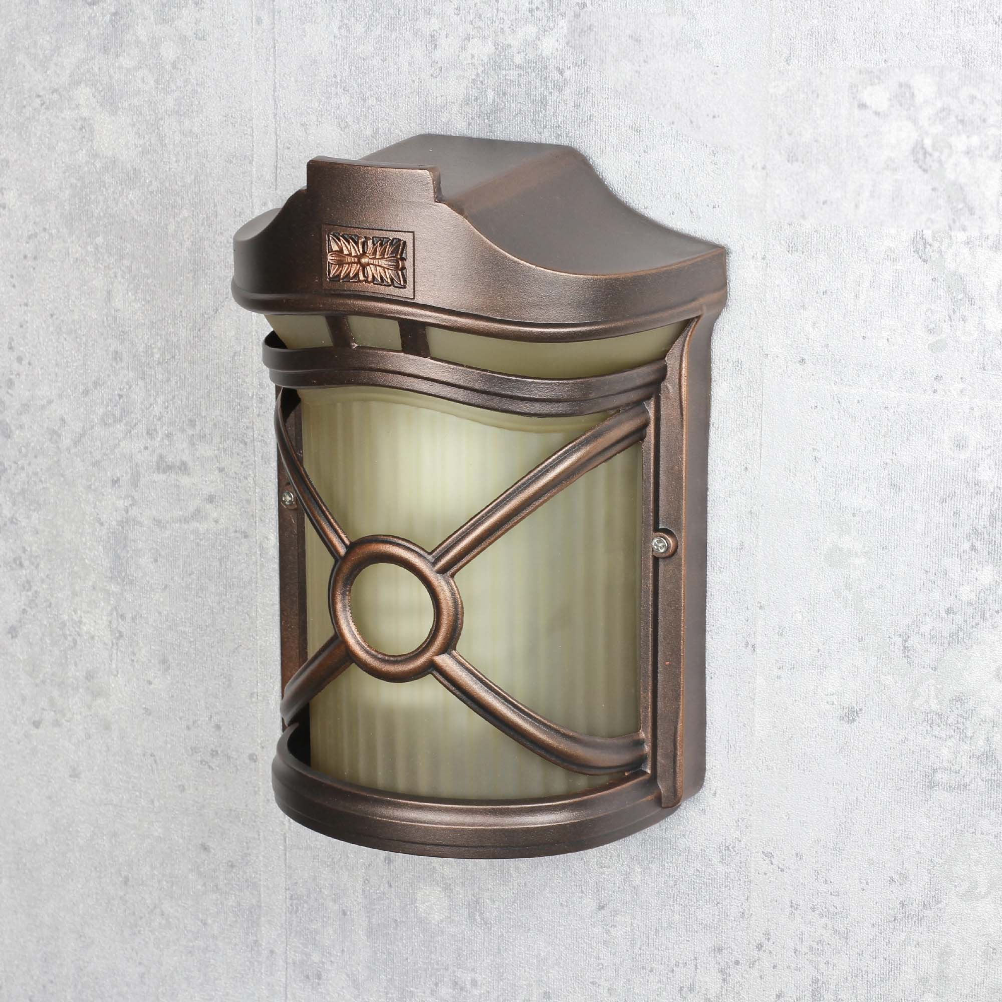 Rustikale Außen Wandleuchte Braun Antik Riffelglas Rustikale Außen Wandleuchte Braun Antik Riffelglas