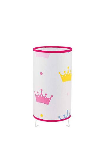 Kleine Tischlampe Weiß Stoff rund H:29cm Kinder