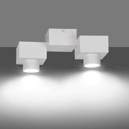 Weiße Deckenleuchte Baustein Design 2-flammig GU10