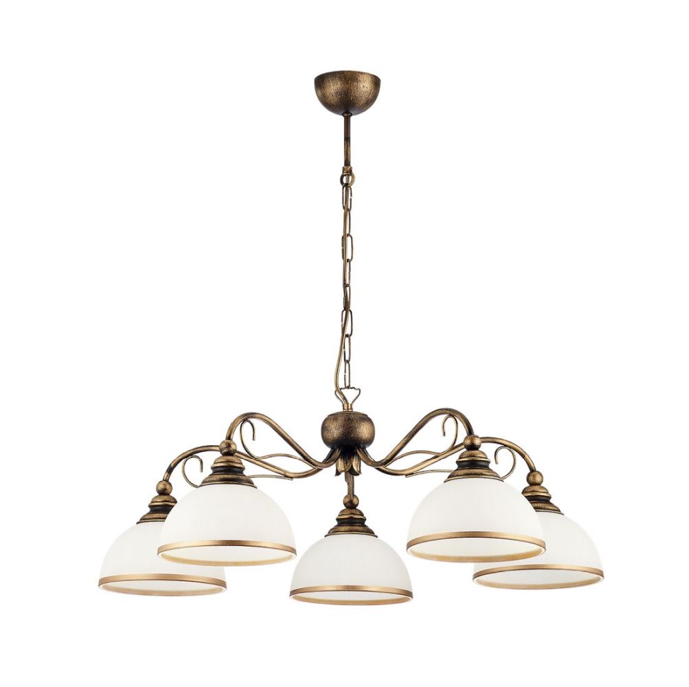 Hängelampe Braun antik Jugendstil Esstisch 5xE27 Hängelampe Braun antik Jugendstil Esstisch 5xE27
