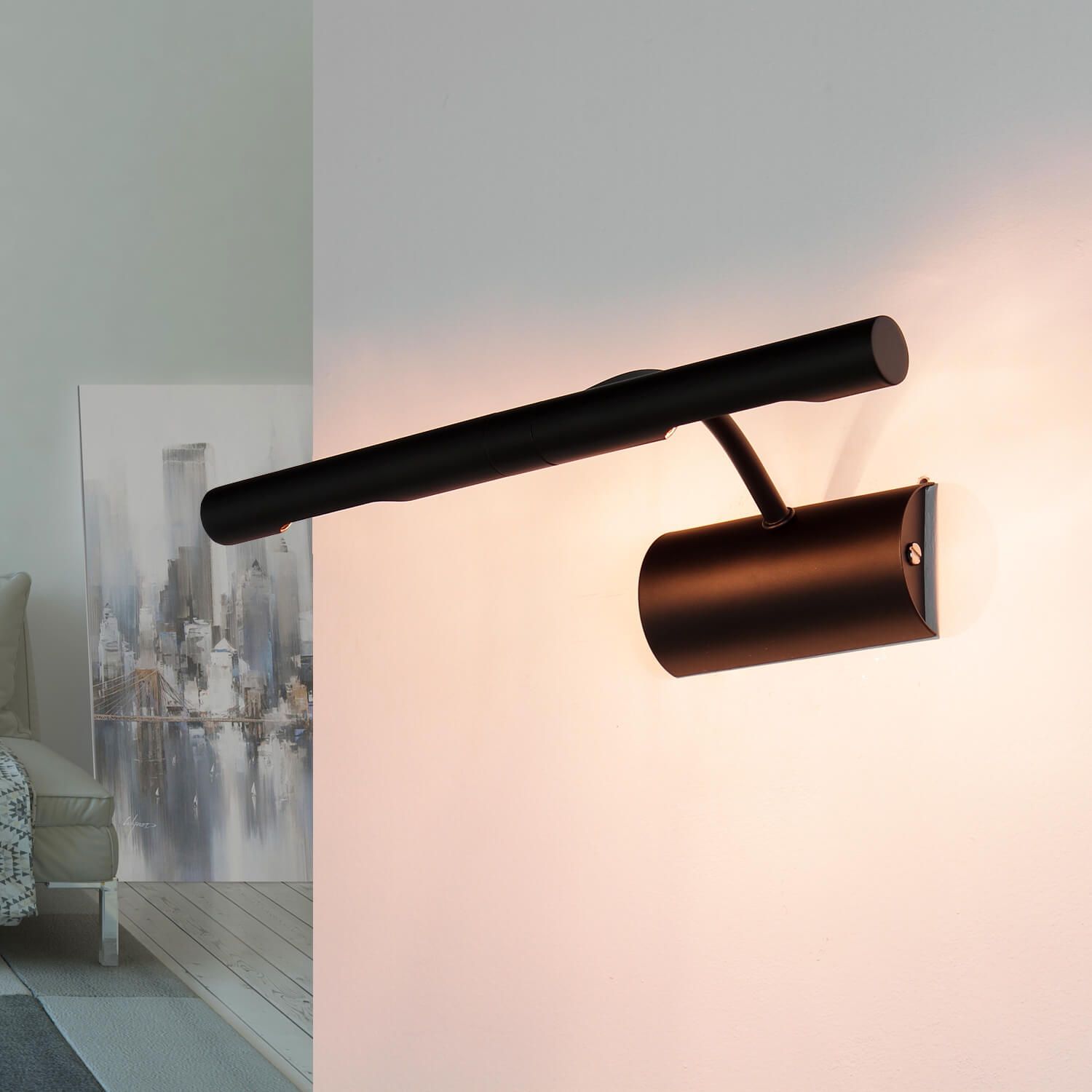 Schwarze Bilderlampe 2x G9 Metall Wand Wohnzimmer Schwarze Bilderlampe 2x G9 Metall Wand Wohnzimmer