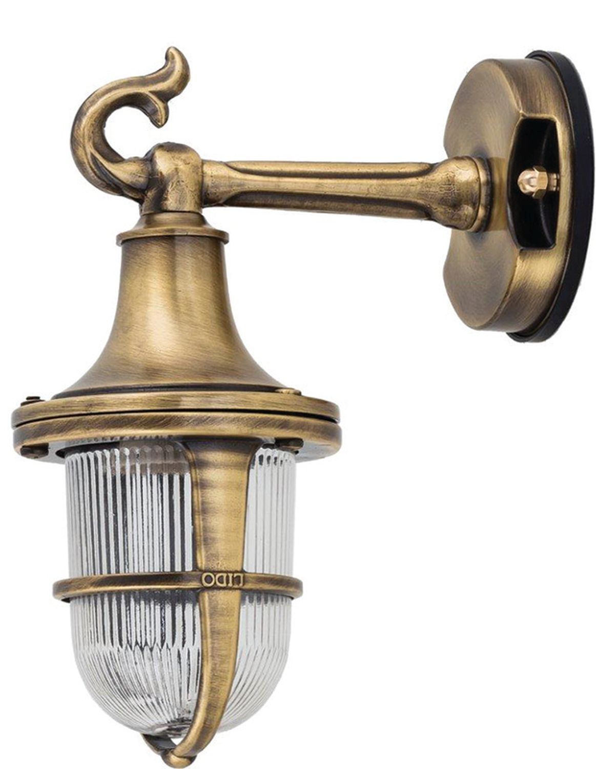 Wandlampe Außen Messing Riffelglas Hof Maritim IP64 Wandlampe Außen Messing Riffelglas Hof Maritim IP64