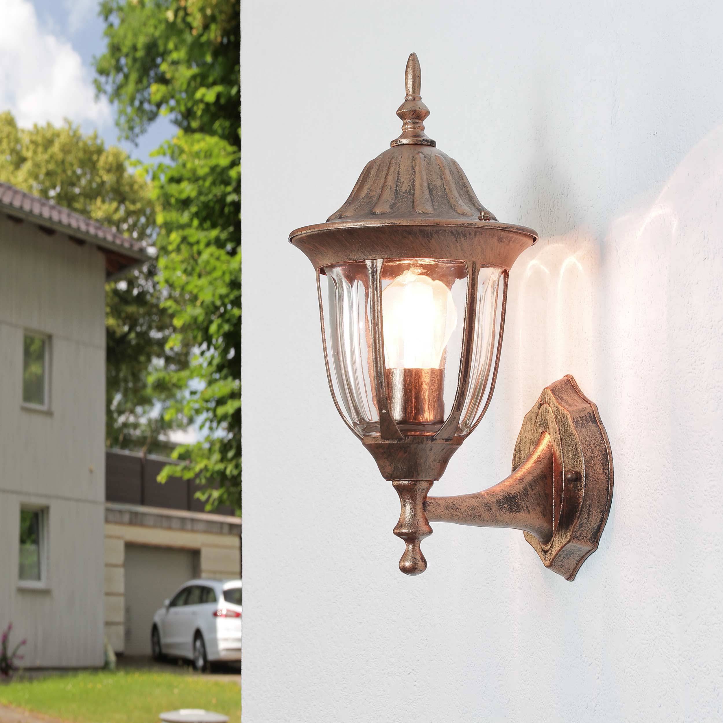 Laterne Wandlampe Außen rustikal wetterfest MILANO Laterne Wandlampe Außen rustikal wetterfest MILANO