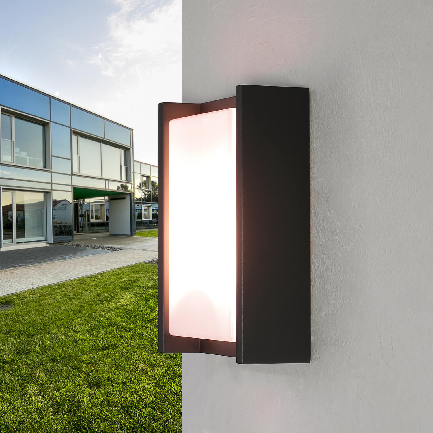 Wandleuchte Anthrazit Weiß eckig IP44 Modern außen Wandleuchte Anthrazit Weiß eckig IP44 Modern außen