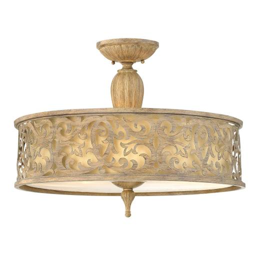 Deckenleuchte Wohnzimmer Vintage rund Metall Leinen