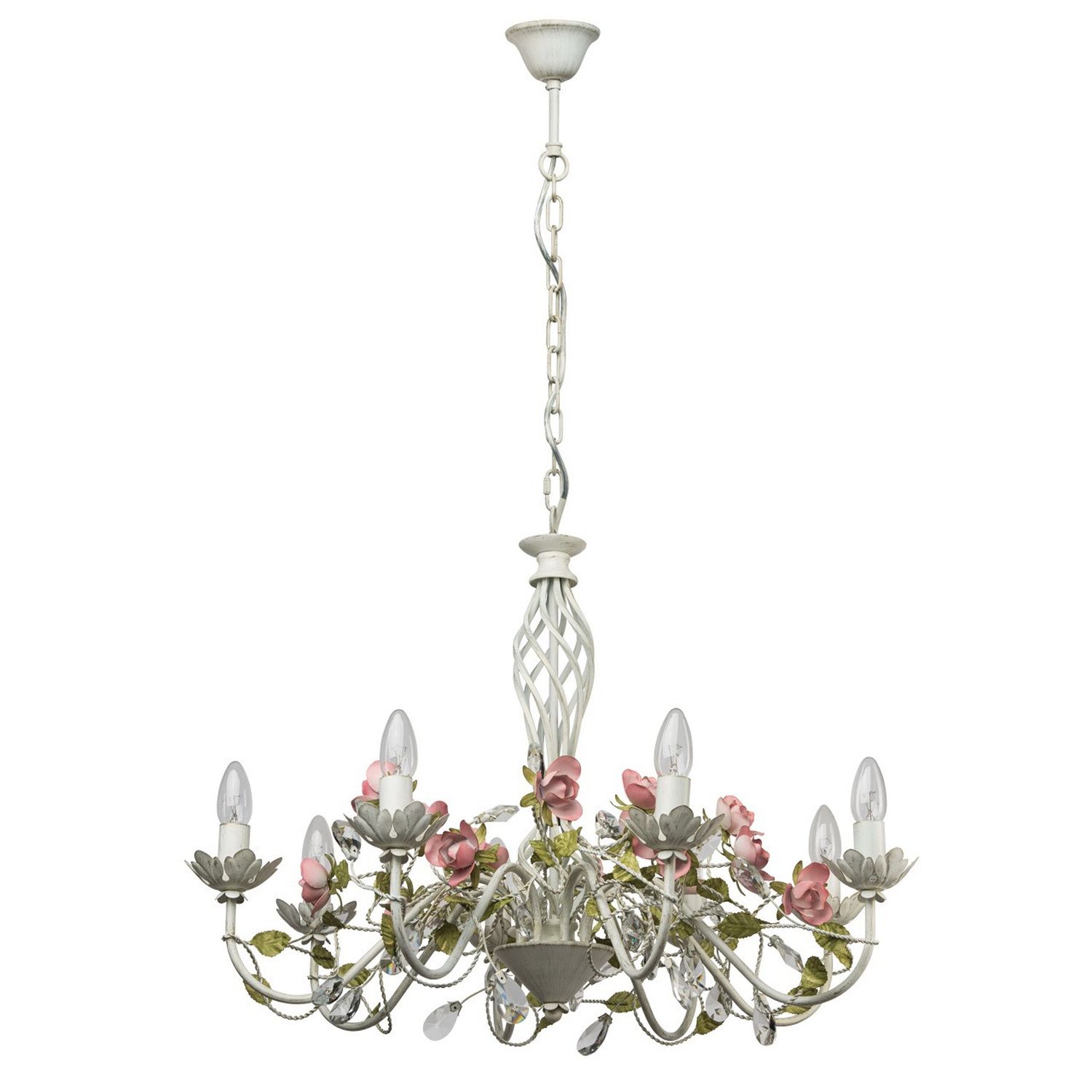 Kronleuchter Shabby Weiß Floral 8 Arme Esstisch Kronleuchter Shabby Weiß Floral 8 Arme Esstisch