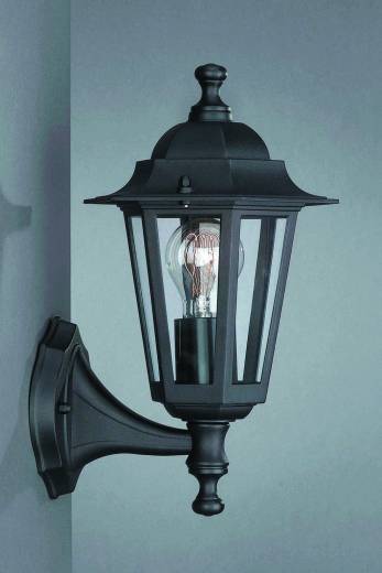 Rustikale Aussenwandlampe Laterne PEKING schwarz
