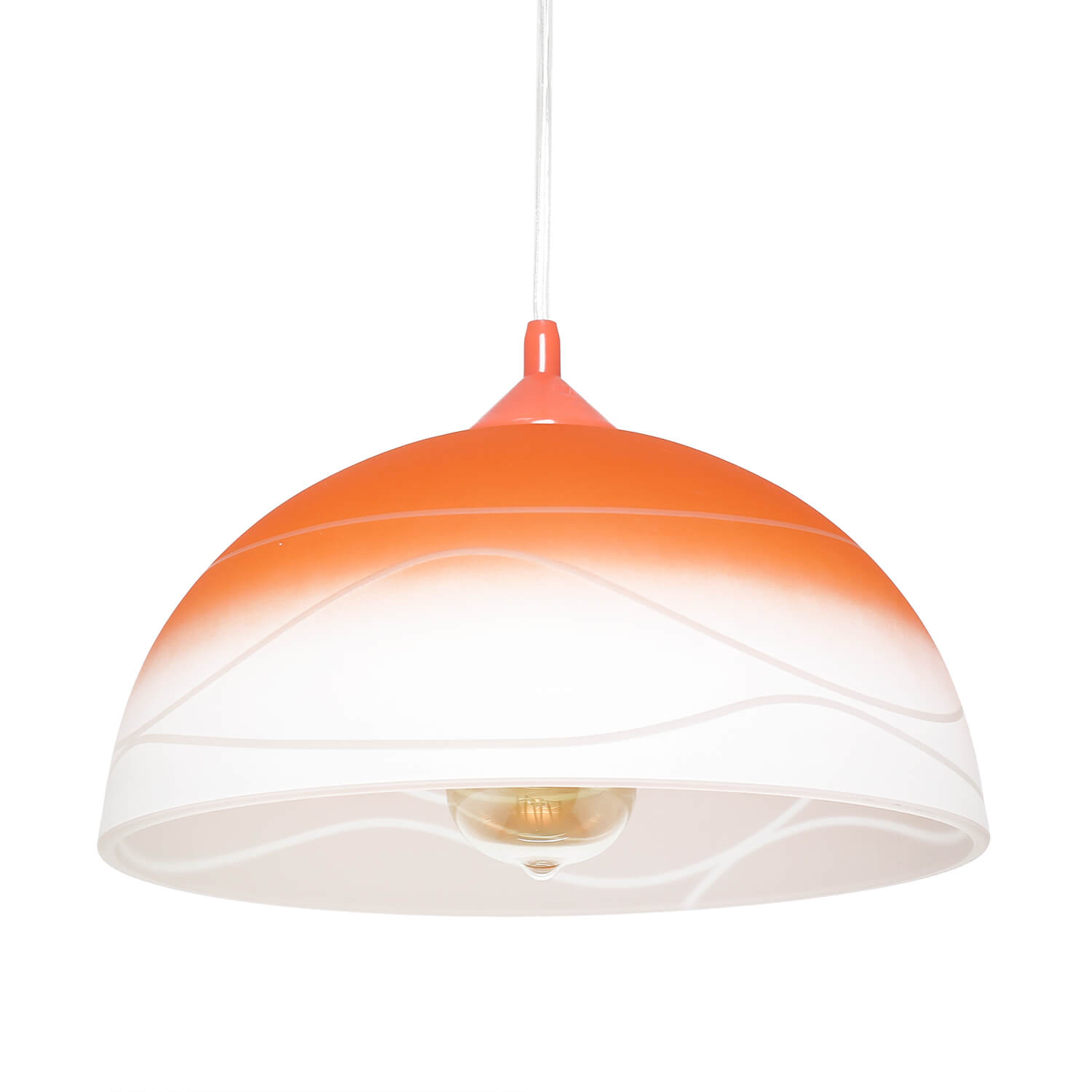 Pendelleuchte Orange rund Esstisch Retro ADANIA Pendelleuchte Orange rund Esstisch Retro ADANIA