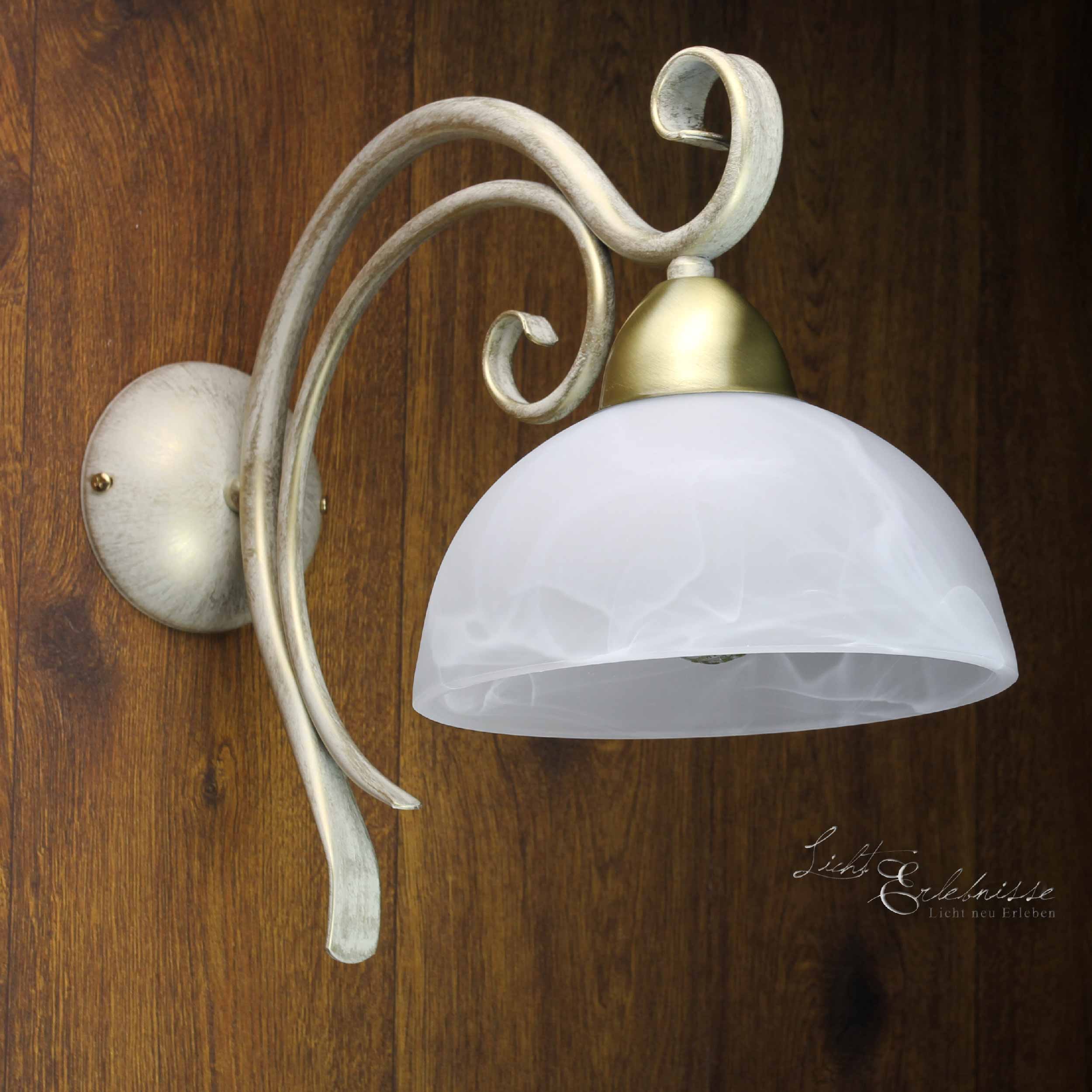 Wandleuchte AURORA WHITE in Shabby Weiß Wandleuchte AURORA WHITE in Shabby Weiß