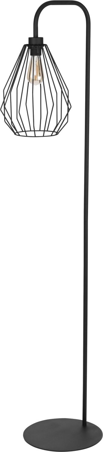 Schwarze Stehlampe 153cm offener Draht Schirm Schwarze Stehlampe 153cm offener Draht Schirm