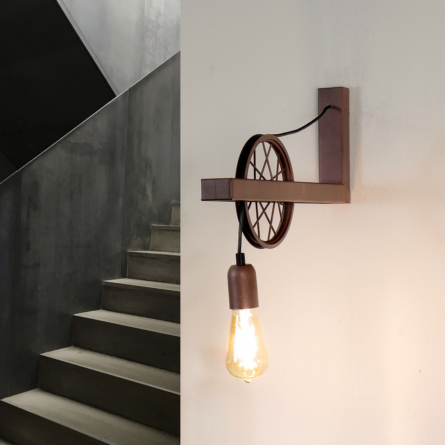 Außergewöhnliche Wandleuchte Kupfer Vintage Lampe Außergewöhnliche Wandleuchte Kupfer Vintage Lampe