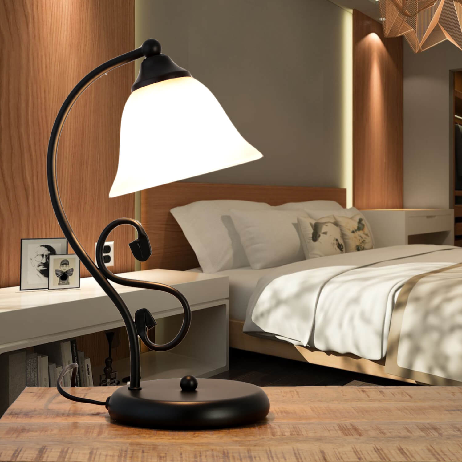 Landhaus Tischlampe DOROTHEA H:21cm Alabaster Glas Landhaus Tischlampe DOROTHEA H:21cm Alabaster Glas
