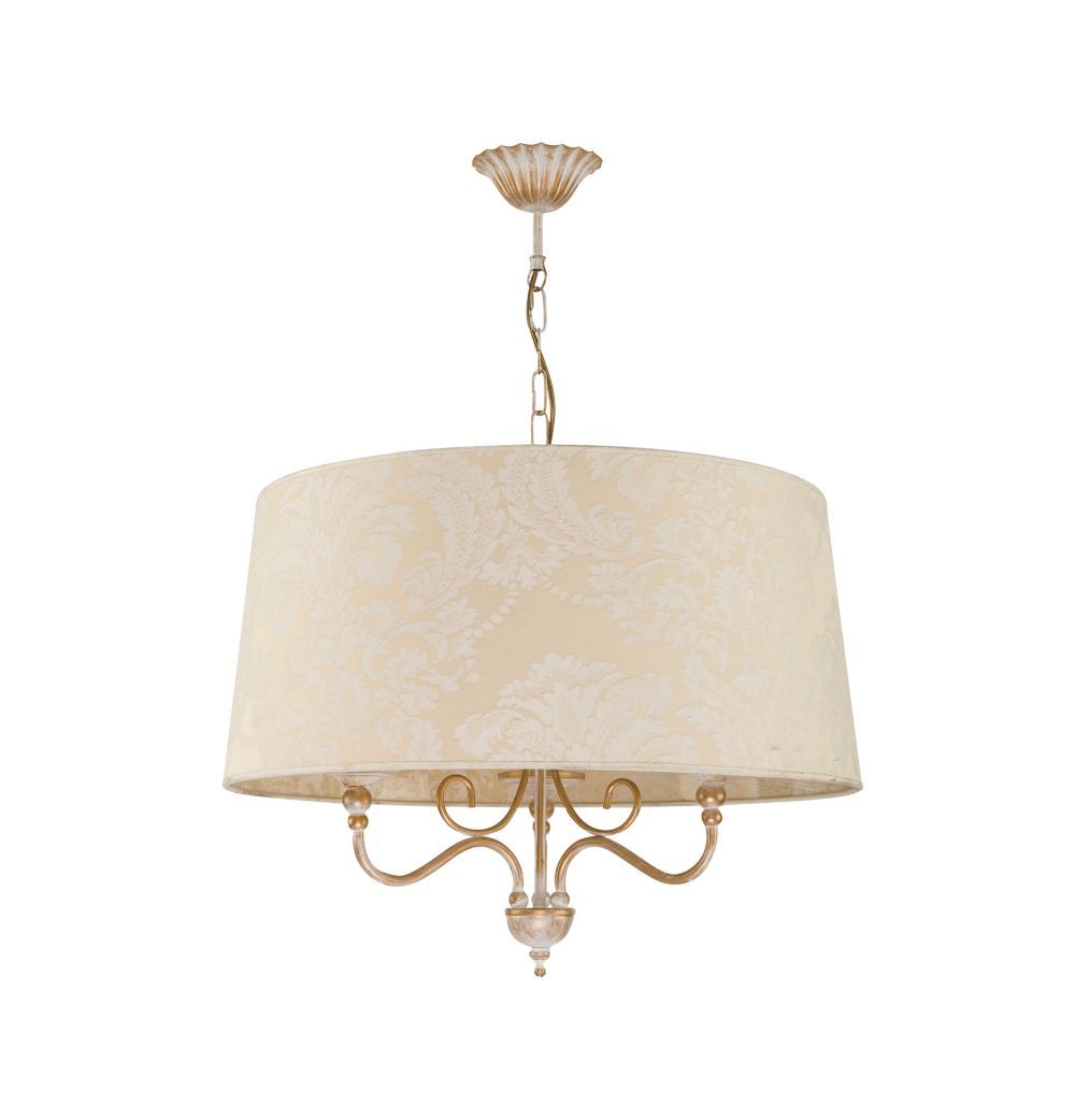 Stoff Hängeleuchte mit Barock Motiv GANARA Lampe Stoff Hängeleuchte mit Barock Motiv GANARA Lampe