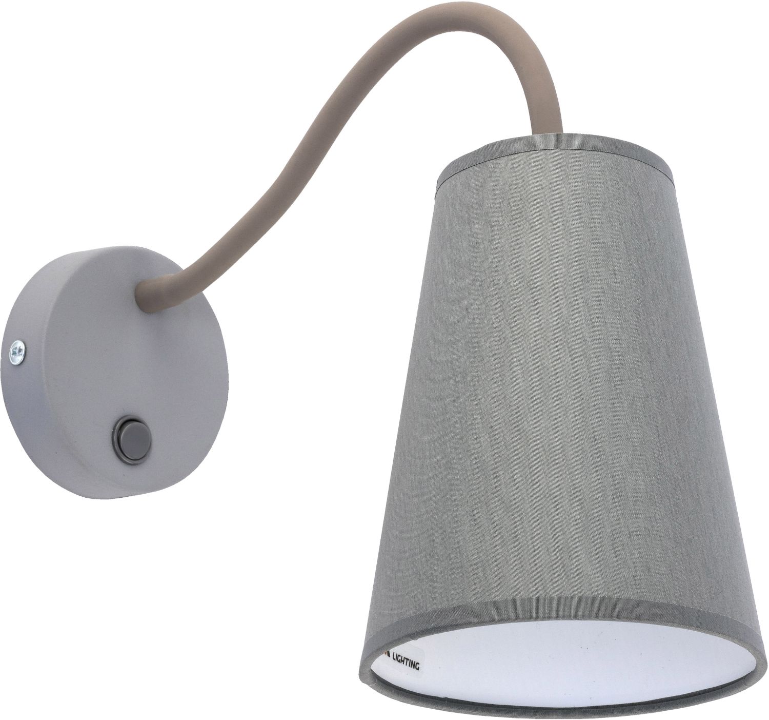 Wandlampe BANTA Grau mit Schalter & flexiblem Arm Wandlampe BANTA Grau mit Schalter & flexiblem Arm
