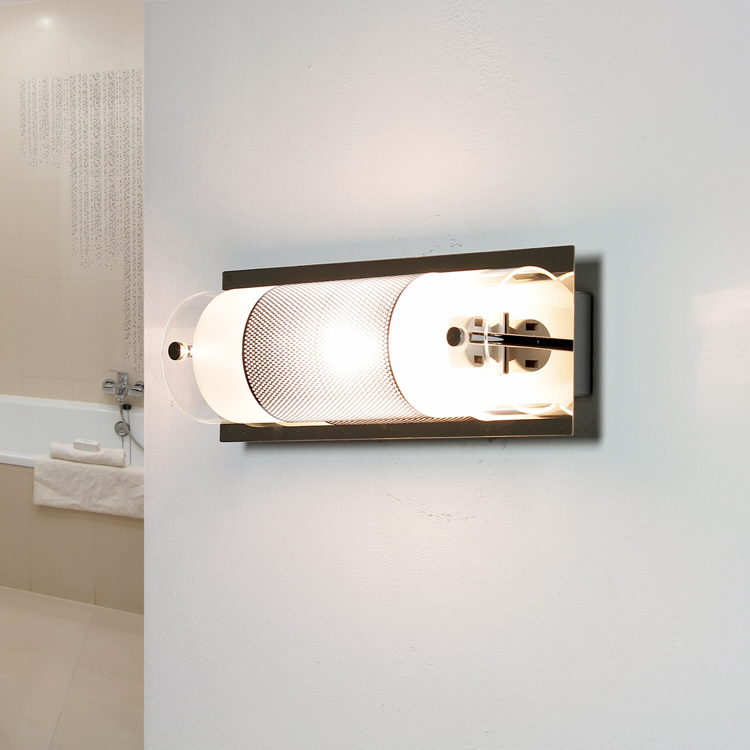 Badezimmerleuchte Weiß Chrom länglich Spiegel Badezimmerleuchte Weiß Chrom länglich Spiegel