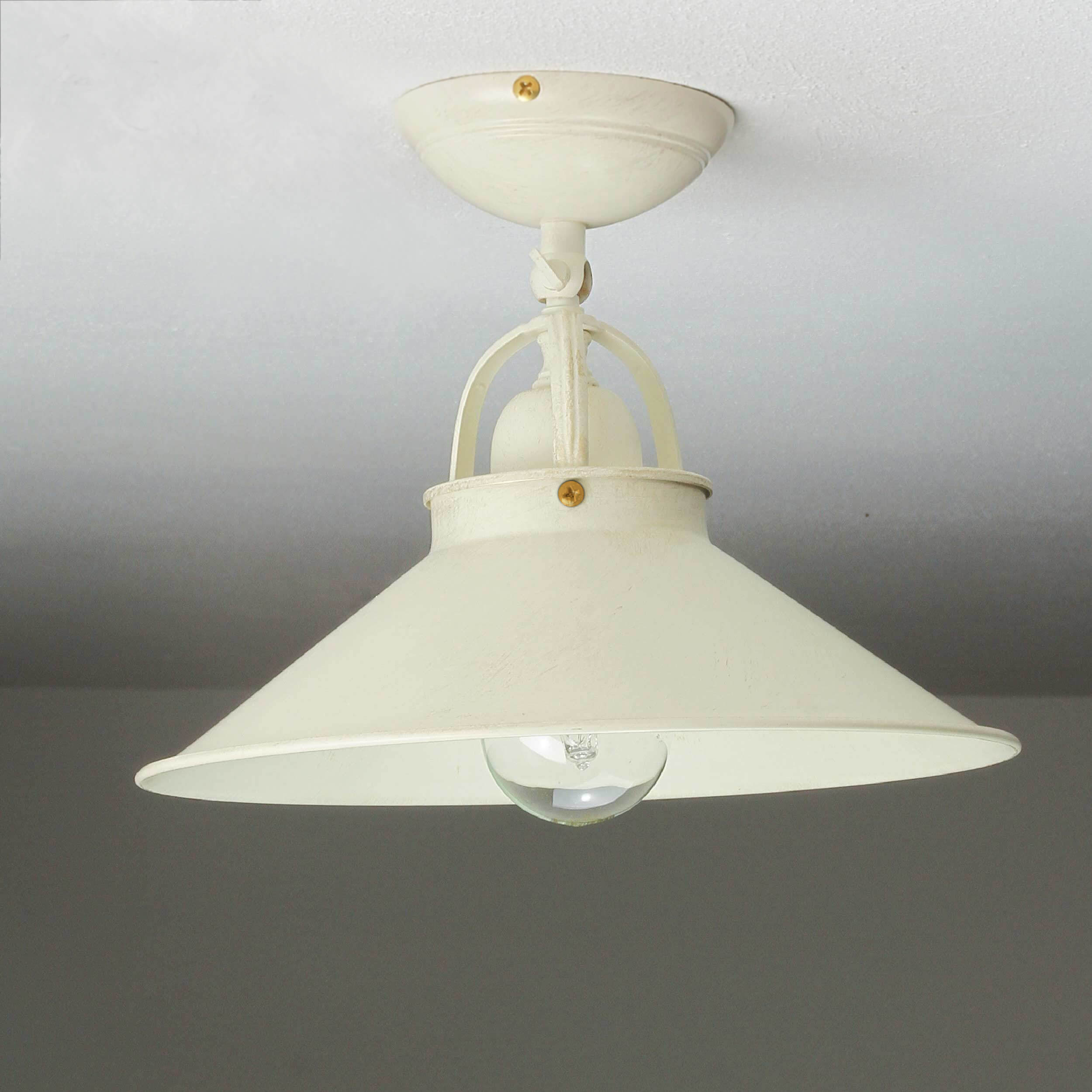 Deckenleuchte Weiß Gold Shabby Chic Echt-Messing Deckenleuchte Weiß Gold Shabby Chic Echt-Messing