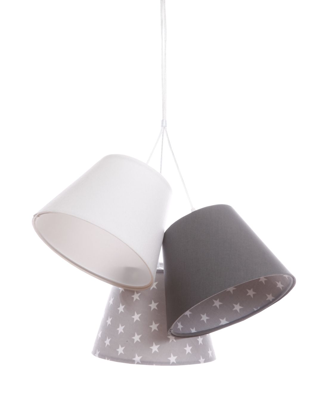 Kinderzimmerlampe SAMY Weiß Grau Mädchen Stoff Kinderzimmerlampe SAMY Weiß Grau Mädchen Stoff