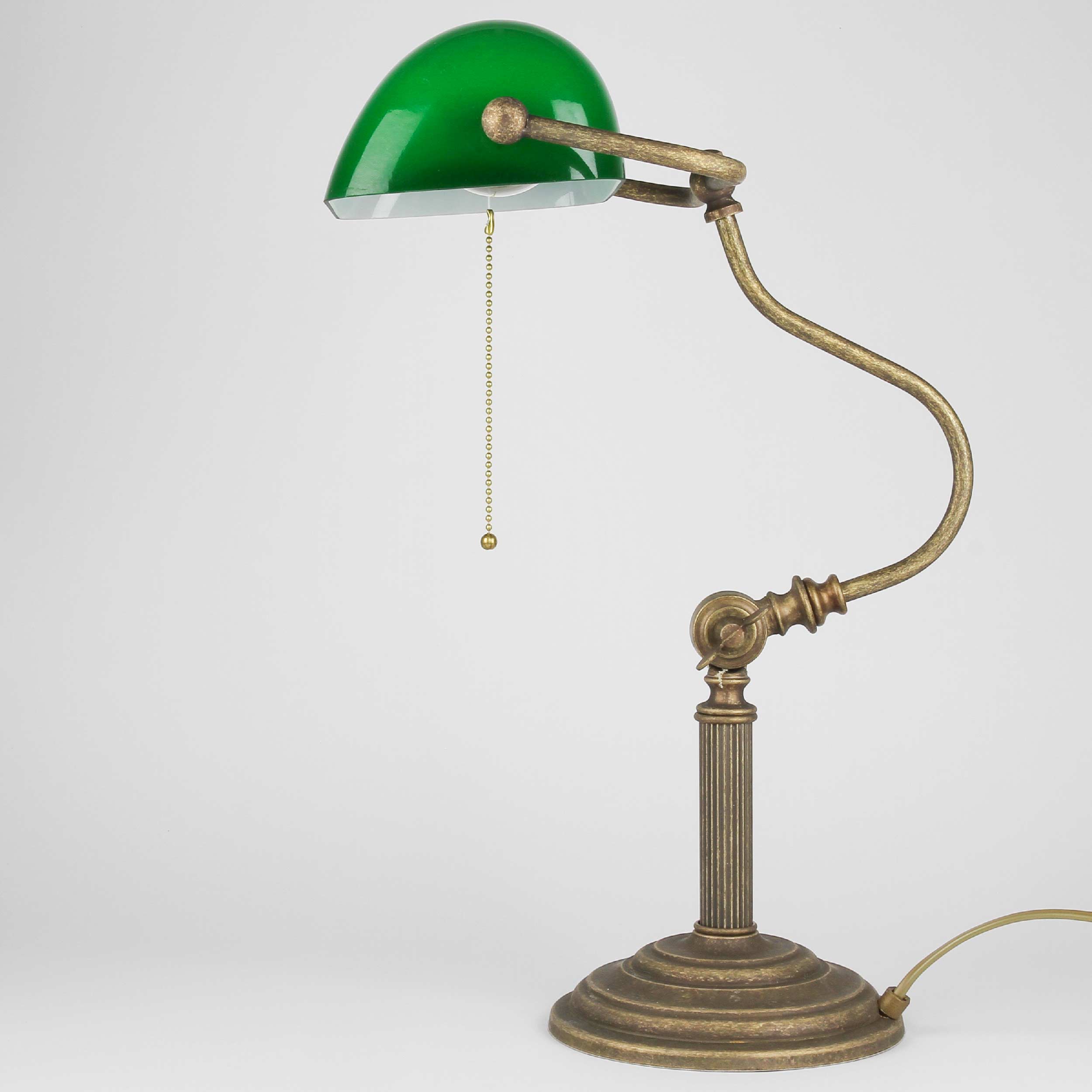Premium Bankerlampe aus Messing in Antik Bronze Tischleuchte Premium Bankerlampe aus Messing in Antik Bronze Tischleuchte