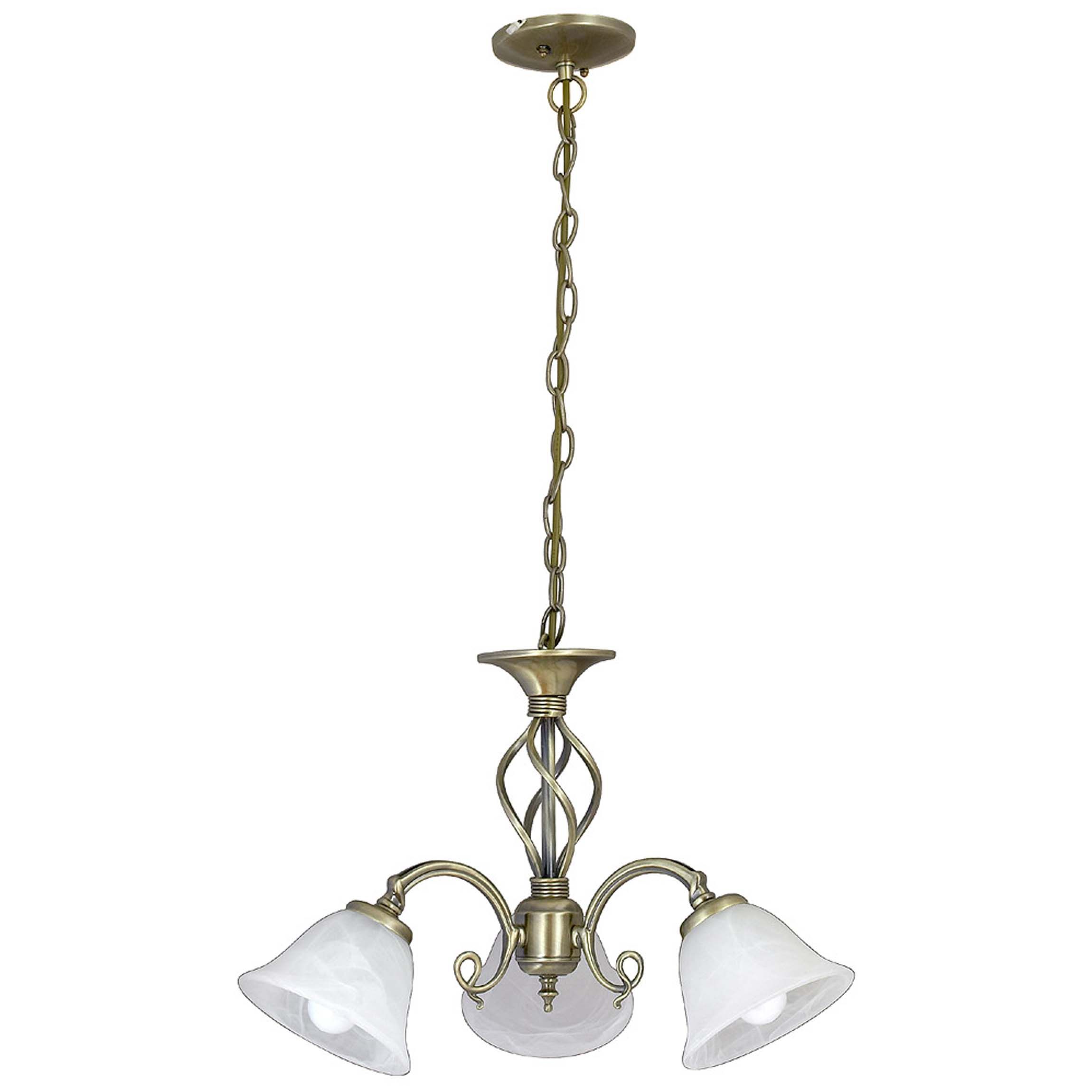Höhenverstellbare Jugendstil Deckenleuchte mit Glasschirm in Weiß Höhenverstellbare Jugendstil Deckenleuchte mit Glasschirm in Weiß