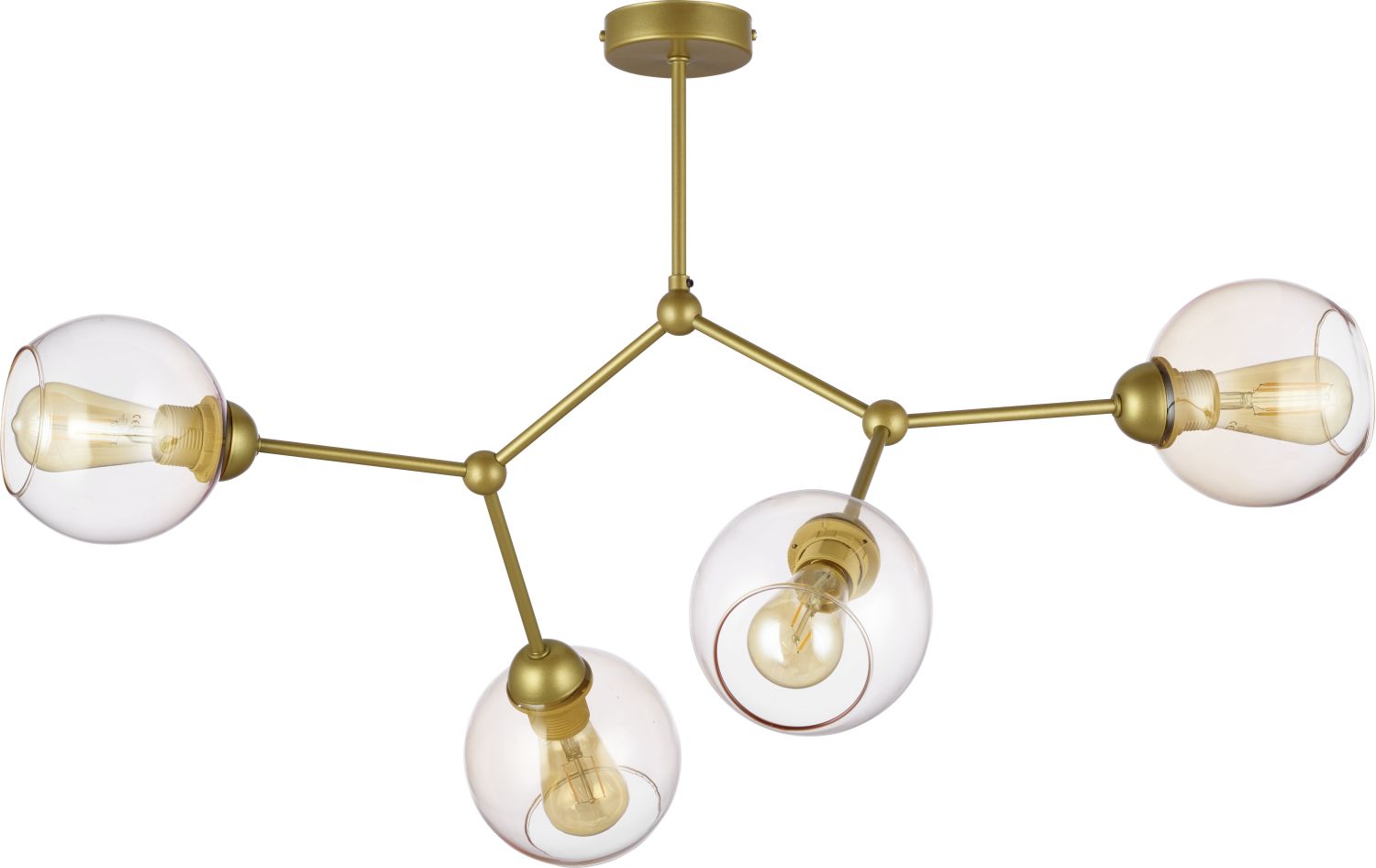Deckenleuchte VINZA in Gold Bernstein 4xE27 Lampe Deckenleuchte VINZA in Gold Bernstein 4xE27 Lampe