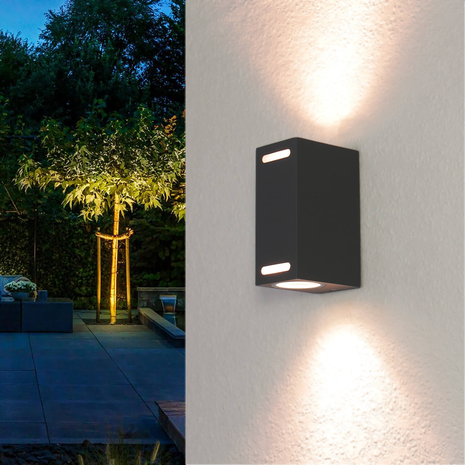 Up Down Wandlampe AALBORG Aluminium eckig IP44 Haus Up Down Wandlampe AALBORG Aluminium eckig IP44 Haus