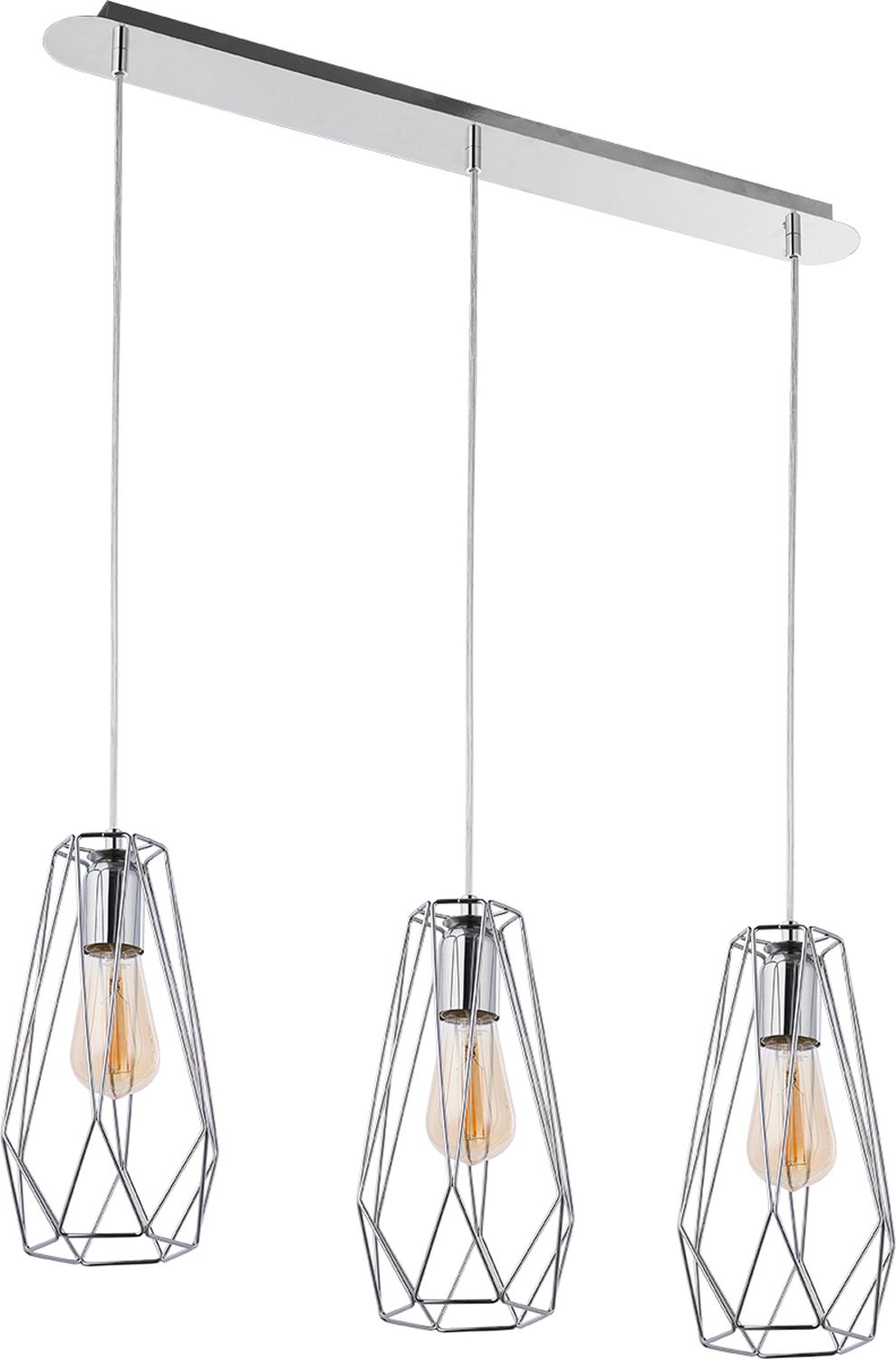 Pendelleuchte in Chrom 3-flmg Esstisch Lampe ARWOS Pendelleuchte in Chrom 3-flmg Esstisch Lampe ARWOS