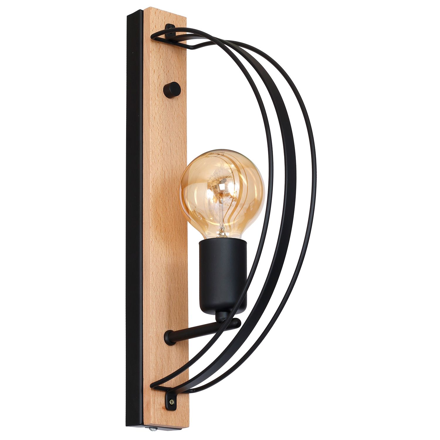 Wandlampe Treppenhaus Schwarz Modern mit Holz JEAN Wandlampe Treppenhaus Schwarz Modern mit Holz JEAN