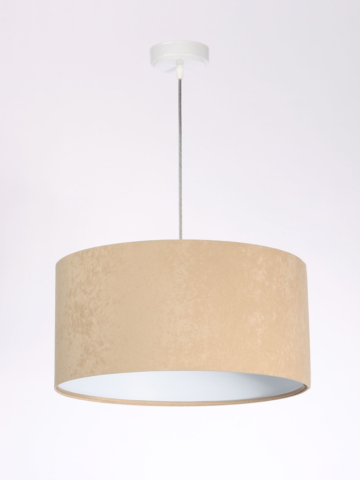 Pendelleuchte KYARA Beige Weiß Retro rund Esstisch Pendelleuchte KYARA Beige Weiß Retro rund Esstisch