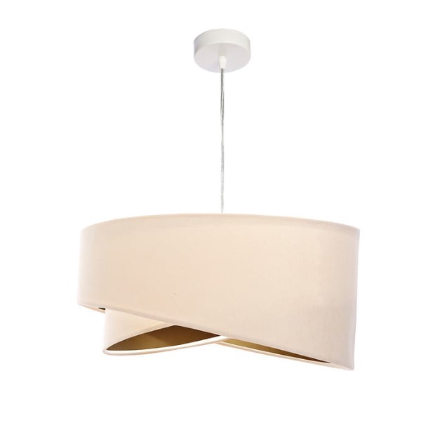 Pendelleuchte Esstisch Creme Gold Stoff Lampe Pendelleuchte Esstisch Creme Gold Stoff Lampe