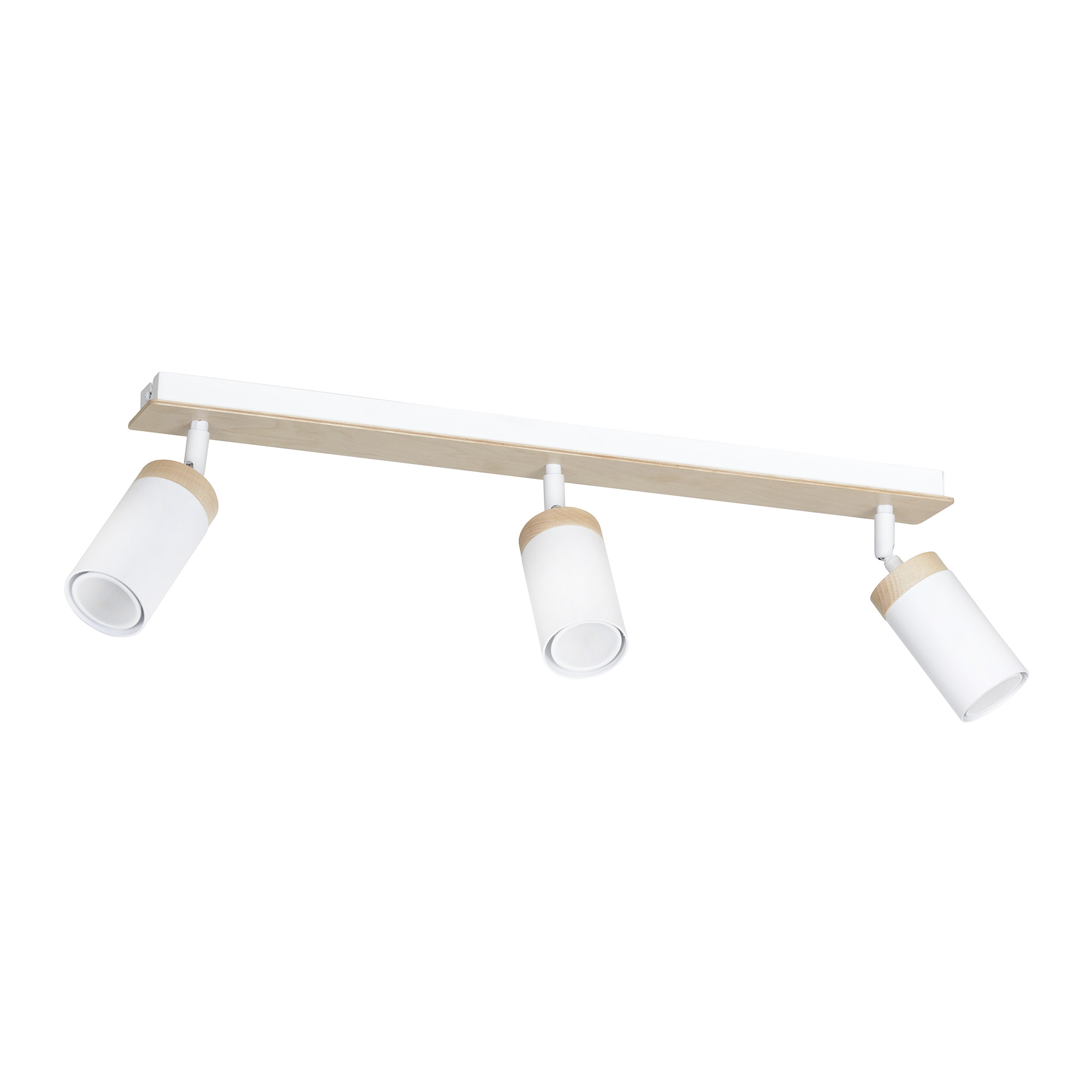 Langer Strahler Wohnzimmer L:72cm Weiß mit Holz GU10 Langer Strahler Wohnzimmer L:72cm Weiß mit Holz GU10