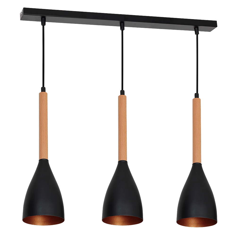 Edle Pendellampe Metall Holz 3xE27 höhenverstellbar Edle Pendellampe Metall Holz 3xE27 höhenverstellbar