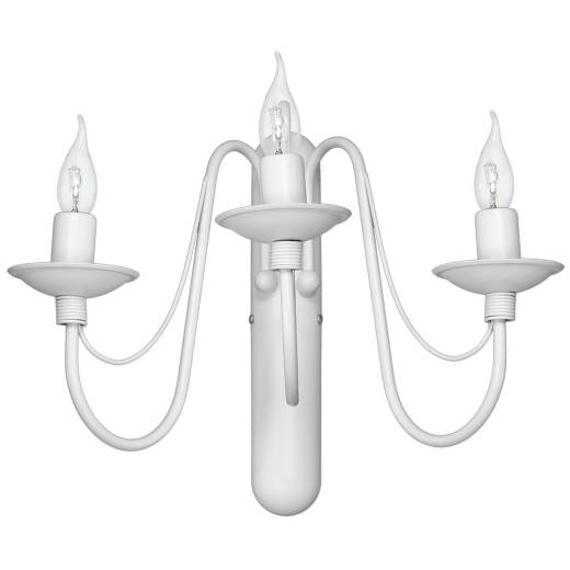 Rustikale Wandlampe Weiß Metall 3-flmg ROSABELLA