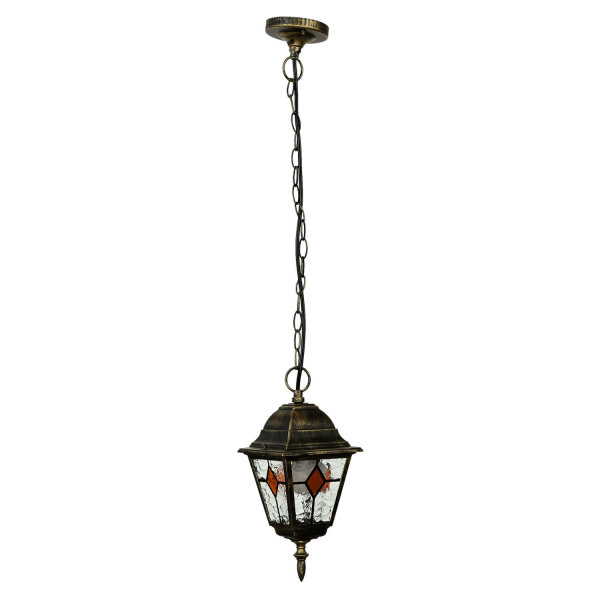 Außen Pendelleuchte Gold Antik SALZBURG Tiffany Stil