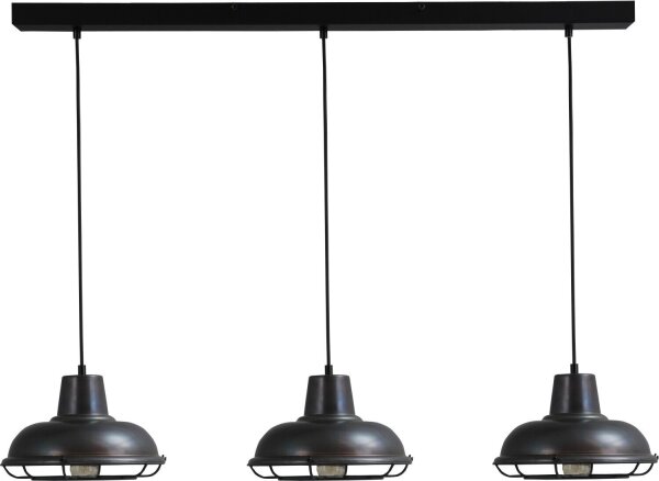 Vintage Pendelleuchte Küchenlampe in Schwarz Roter Metall Optik