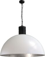 Design Pendelleuchte XXL &Oslash;80cm Wei&szlig; Silber LARINO