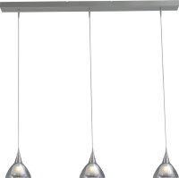 Moderne LED H&auml;ngelampe mit Glasschirm Nickel matt