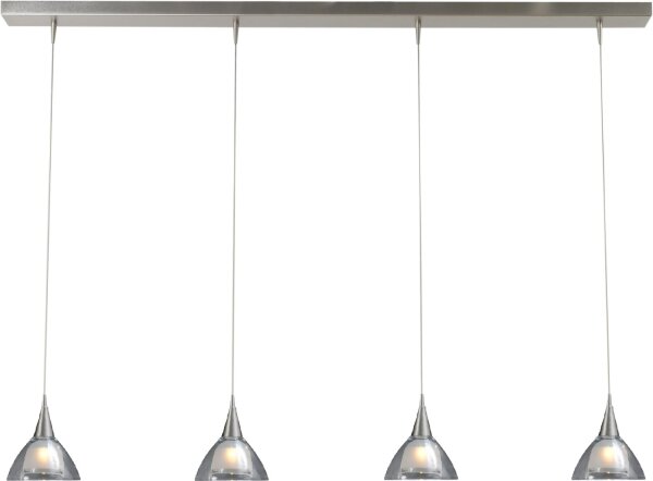 Moderne LED Pendelleuchte Sparlampe in Nickel matt