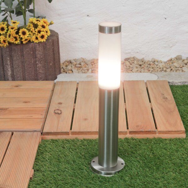 Edelstahl Wegeleuchte Silber Ø6cm H:45cm IP44
