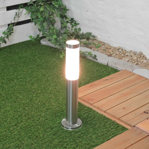 Edelstahl Wegeleuchte Silber Ø6cm H:45cm IP44