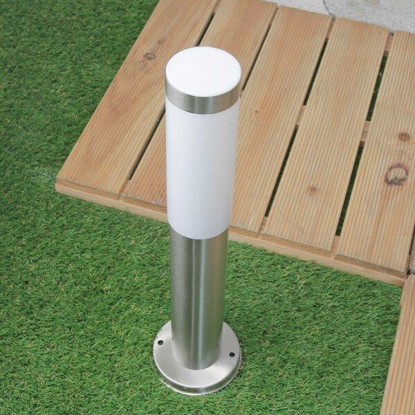 Edelstahl Wegeleuchte Silber Ø6cm H:45cm IP44